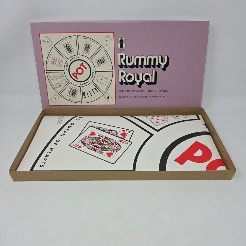 Vintage Whitman Rummy Royal #4713 1976 Vinyl Game Board With Original Pink Box